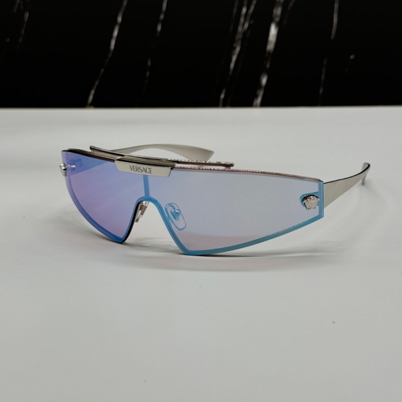 NEW VE2265 100011 VERSACE MOD 2265 1000/11 SILVER VE2265 1000/11 SUNGLASSES - Picture 7 of 16